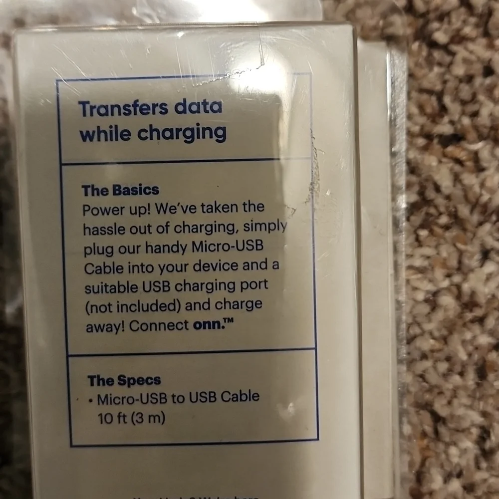 10 foot micro USB to USB cable